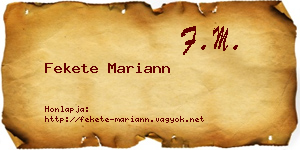 Fekete Mariann névjegykártya