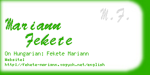 mariann fekete business card